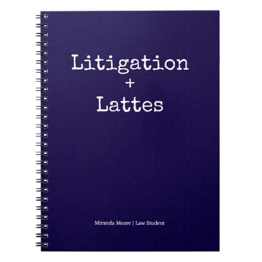 Typografie Latte-Studium Rechtsstudent Trendig Bla Notizblock (Vorderseite)