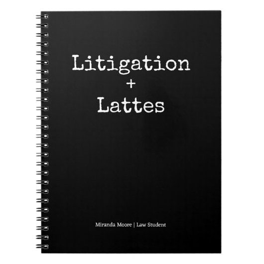 Typografie-Latte-Studium-Rechtsstudent-Trendy-Ledg Notizblock (Vorderseite)