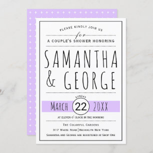 Typografie-Lavendeldusche Einladung