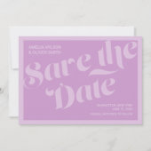 Typografie Lavender Lilac Save the Date geblüht (Vorderseite)
