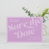 Typografie Lavender Lilac Save the Date geblüht (Stehend Vorderseite)