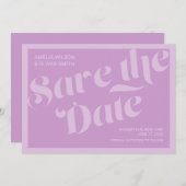 Typografie Lavender Lilac Save the Date geblüht (Vorne/Hinten)