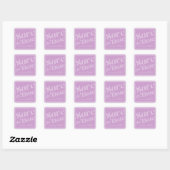 Typografie Lavender Lilac Save the Date geblüht Quadratischer Aufkleber (Blatt)