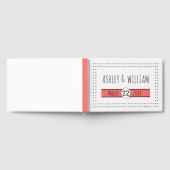Typografie, lebende korallengeometrische Hochzeit Gästebuch (Voll)