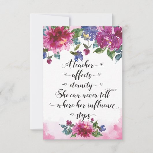 Typografie-Lehrer zurück zu Geschenken für das Sch Dankeskarte (Vorderseite)