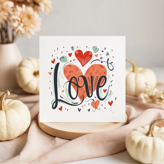 Typografie-Liebe Herz Valentinstag-Karte Mitteilungskarte