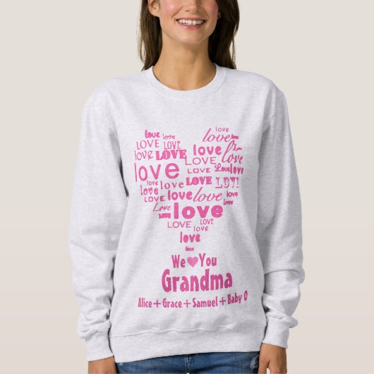 Typografie Liebe Herz "We Liebe You" Personalisier Sweatshirt (Vorderseite)