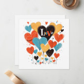 Typografie Liebe Herzkrankheiten Blume Valentinsta Mitteilungskarte (Vorderseite/Rückseite Beispiel)