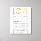 Typografie-Liebe ist ein geduldiges, Kind-Bibel-Ve Leinwanddruck (Vorderseite)