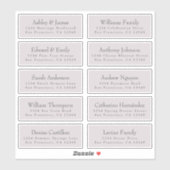 Typografie Lila Wedding Guest Address Labels (Blatt)