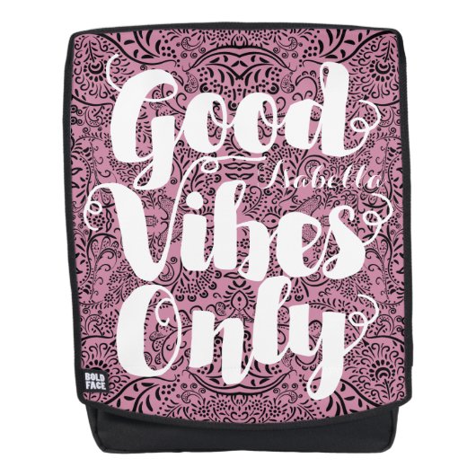 Typografie Lilac Good Vibes Rucksack (Vorderseite)