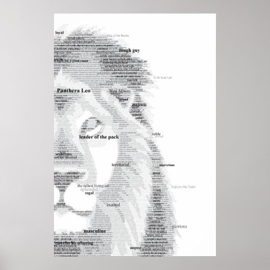 Typografie Lion Poster (Vorne)