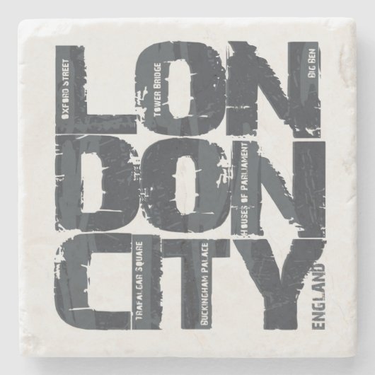 Typografie Londons, England Steinuntersetzer (Vorderseite)