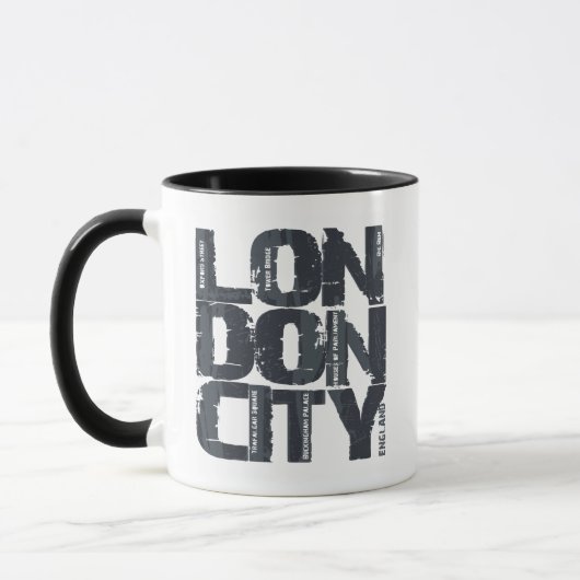 Typografie Londons, England Tasse (Links)