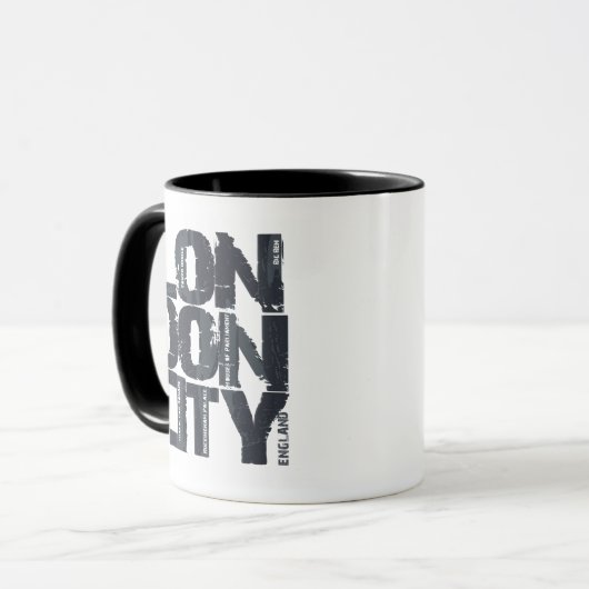 Typografie Londons, England Tasse (Vorderseite Links)