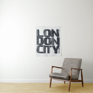 Typografie Londons, England Wandteppich