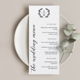 Typografie Lorbeerkranz Monogramm Hochzeit Menükarte