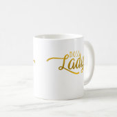 Typografie-lustige Goldchef-Dame Appreciation Gift Kaffeetasse (VorderseiteRechts)