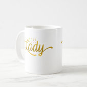 Typografie-lustige Goldchef-Dame Appreciation Gift Kaffeetasse (Vorderseite Links)