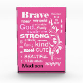 Typografie Mädchenname Beschreibung Word Art Desig Fotoblock (Vorderseite)