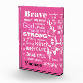 Typografie Mädchenname Beschreibung Word Art Desig Fotoblock (Rechts)