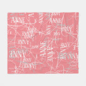 Typografie Mädchenname Muster Pink Fleece Blanket (Vorderseite (Horizontal))