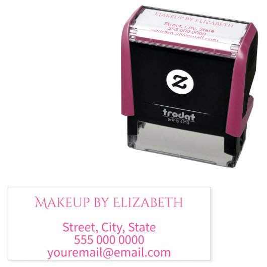 Typografie Make-up-Studio Name Rücksendeadresse Permastempel (Beispiel)