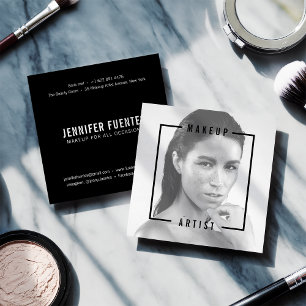 Typografie-Make-upkünstler des modernen Fotos Quadratische Visitenkarte