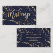 Typografie-Marmormarine des Maskenbildners moderne Visitenkarte (Vorne/Hinten)