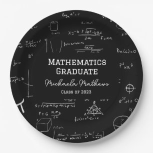 Typografie Mathematics Class of 2023 Abschluss Pappteller