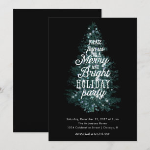 Typografie Merry and Bright Holiday Party Einladung