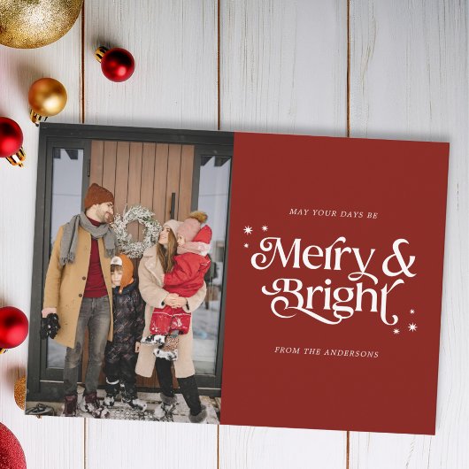 Typografie Merry & Bright Foto Weihnachten