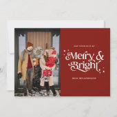 Typografie Merry & Bright Foto Weihnachten (Vorderseite)