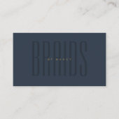 Typografie Minimalistisch Simple Navy Blue Braids Visitenkarte (Vorderseite)