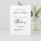 Typografie - Minimalistische Hochzeitseinladung Einladung (Stehend Vorderseite)