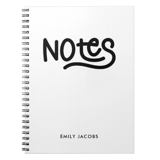 Typografie Minimalistischer Fettschrift Notizblock (Vorderseite)