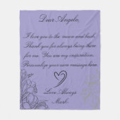 Typografie mit Blume Fleecedecke (Vorderseite)