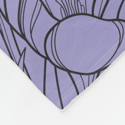 Typografie mit Blume Fleecedecke (Ecke)