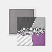 Typografie mit Halftone asexual Pride mit Flag Magnet (Vorderseite/Rückseite)