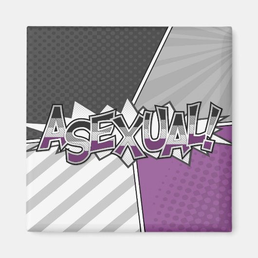 Typografie mit Halftone asexual Pride mit Flag Magnet (Vorne)