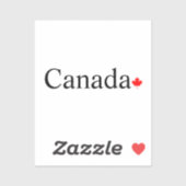 Typografie mit rotem Ahornblatt Aufkleber (Blatt)