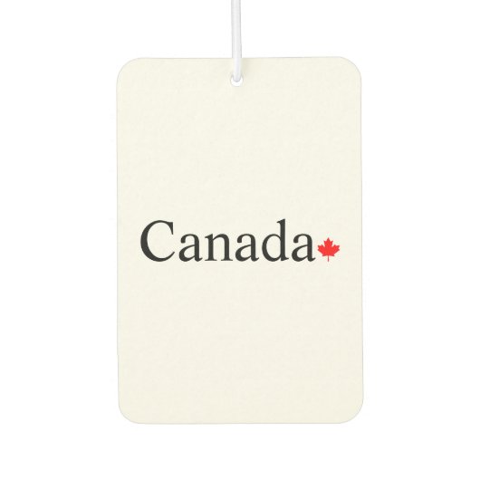 Typografie mit rotem Ahornblatt in Kanada Autolufterfrischer (Vorderseite)