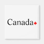 Typografie mit rotem Ahornblatt in Kanada Magnet (Vorne)