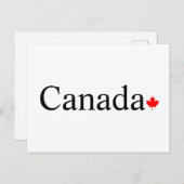 Typografie mit rotem Ahornblatt in Kanada Postkarte (Vorne/Hinten)