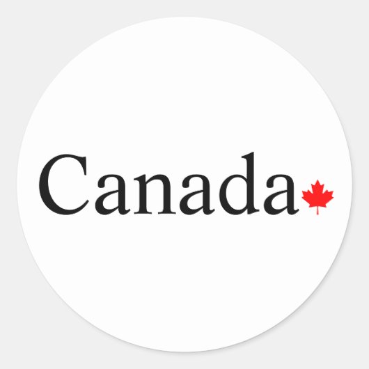 Typografie mit rotem Ahornblatt in Kanada Runder Aufkleber (Vorderseite)