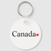 Typografie mit rotem Ahornblatt in Kanada Schlüsselanhänger (Rückseite)