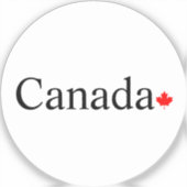 Typografie mit rotem Ahornblatt rund Aufkleber (Vorderseite)