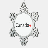 Typografie mit rotem Ahornblatt Schneeflocken Zinn-Ornament (Rechts)