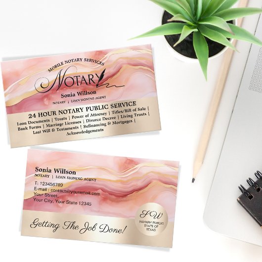 Typografie Mobile Notary Loan Signing Agent Flyer Visitenkarte