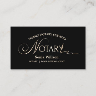 Typografie Mobile Notary & Loan Signing Agent Law Visitenkarte